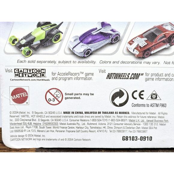 Hot Wheels AcceleRacers Metal Maniacs 1/9 Power Bomb White Sealed #67784 G8103 - Picture 9 of 9